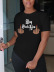 Camiseta de manga corta con cuello redondo y gesto estampado para mujer, ropa de nihaostyles al por mayor NSZZF70948