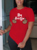 Camiseta de manga corta con cuello redondo y gesto estampado para mujer, ropa de nihaostyles al por mayor NSZZF70948