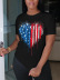 Printing Letters Love Flag Elements Round Neck Short Sleeve Ladies T-shirt nihaostyles clothing wholesale NSZZF71023