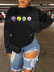 black printed letters round neck long-sleeved ladies sweatershirt nihaostyles clothing wholesale NSZZF71033