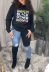 black printed letters round neck long-sleeved ladies sweatershirt nihaostyles clothing wholesale NSZZF71035