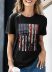 flag print pattern round neck short-sleeved ladies T-shirt nihaostyles clothing wholesale NSZZF71048