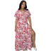 fashion sexy zipper printed dress nihaostyles clothing wholesale NSJCF71079