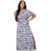 fashion sexy zipper printed dress nihaostyles clothing wholesale NSJCF71079