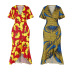 fashion new printing women s V-neck strap skirt nihaostyle clothing wholesale NSMDF71104