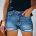 wholesale women s clothing Nihaostyles ripped fringed denim shorts NSXMI66135