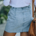 wholesale women s clothing Nihaostyles oblique buckle solid color raw edge bag hip all-match denim skirt NSXMI66136