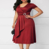 wholesale women s clothing Nihaostyles solid color waist slim short-sleeved V-neck irregular dress NSXIA66146