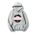 nihaostyle clothing wholesale Hooded cartoon big mouth print long-sleeved fleece sweater NSYAY66477