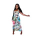 wholesale women s clothing Nihaostyles printing suspender square neck halter hollow strap slim dress NSDLS65854