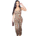 wholesale women s clothing Nihaostyles new fashion square collar camouflage print hollow sexy skinny jumpsuit  NSDLS65856