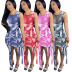 wholesale clothing Nihaostyles mesh see-through straps sleeveless printed vest dress NSCN65888