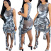 wholesale clothing Nihaostyles mesh see-through straps sleeveless printed vest dress NSCN65888