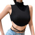 wholesale clothing Nihaostyles vertical pattern high neck halter strap top NSYLF65902