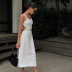wholesale clothing Nihaostyles flat-neck slim-fit suspender mid-length halter dress NSYLF65974