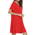 wholesale women s clothing Nihaostyles V-neck solid color casual mid-length dress NSXIA66234