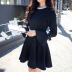 Color Matching Small Fragrance Wind Waist Bow Trumpet Long-Sleeved Dress NSXIA66264