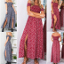 wholesale women s clothing Nihaostyles wrapped chest printed split dress NSXIA66262