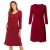 wholesale women s clothing Nihaostyles round neck long-sleeved button solid color dress NSXIA66274