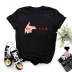 nihaostyle clothing wholesale Finger Heart Print Crew Neck Slim T-shirt NSYAY66495