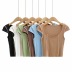 wholesale clothing vendors Nihaostyles elastic tight-fitting threaded short-sleeved T-shirt NSHS66337