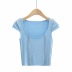 wholesale clothing vendors Nihaostyles elastic tight-fitting threaded short-sleeved T-shirt NSHS66337