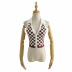 Checkerboard Small Lapel Knit Vest NSHS66353