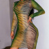 wholesale clothing vendors Nihaostyles wheat ear net long-sleeved dress NSYLF66457