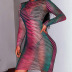 wholesale clothing vendors Nihaostyles wheat ear net long-sleeved dress NSYLF66457