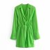 wholesale clothing vendors Nihaostyles summer new solid color long-sleeved shoulder pads shirt dress  NSAM66461