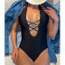 wholesale clothing vendors Nihaostyles new solid color wearable straps cross-fitting swimwear  NSDYS66572