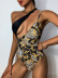 wholesale clothing vendors Nihaostyles leopard print irregular one-piece swimsuit  NSDYS66583
