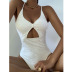 wholesale clothing vendors Nihaostyles solid color hollow backless swimwear  NSDYS66584