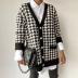 Nihaostyle Clothing Wholesale houndstooth knitted cardigan NSQYS66624
