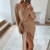 Nihaostyle Clothing Wholesale sexy V-neck solid color skirt NSHML66637