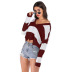 Nihaostyle Clothing Wholesale autumn new striped V-neck knitted long-sleeved sweater NSYYF66668