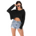 wholesale clothing vendors Nihaostyles solid color v-neck knitted bat long-sleeved bottoming sweater  NSYYF66670