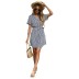 wholesale clothing vendors Nihaostyles Striped Lapel Short Sleeve Shirt Dress NSYYF66673