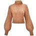 wholesale clothing vendors Nihaostyles loose solid color turtleneck pullover sweater  NSBY66746
