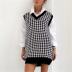 wholesale clothing vendors Nihaostyles loose houndstooth V-neck pullover knitted vest  NSBY66747