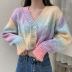 wholesale clothing vendors Nihaostyles thin soft color matching V-neck sweater NSBY66753