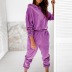 Solid Color Long-Sleeved Casual Set NSYF66876