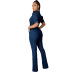 wholesale women s clothing Nihaostyles Slim zipper casual denim jumpsuit NSSF66895