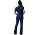 wholesale women s clothing Nihaostyles Slim zipper casual denim jumpsuit NSSF66895