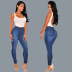 Slim Solid Color Hip Lifting Jeans NSYB66908