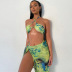 wholesale women s clothing Nihaostyles Print Halter Vest Split Tether Beach Skirt Holiday Set NSJYF66928