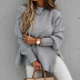 Casual High Collar Solid Color Long Sleeve Sweater NSSX66952