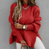 Casual High Collar Solid Color Long Sleeve Sweater NSSX66952