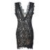 wholesale women s clothing Nihaostyles lace sleeveless V-neck bag hip sexy dress  NSYSM67005