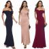 wholesale women s clothing Nihaostyles V-neck split dress banquet evening dress NSYSM67015